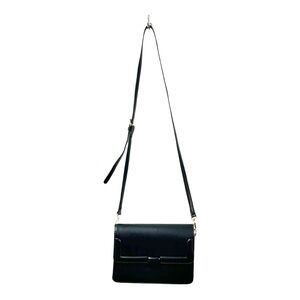 Kayla‎ Ava Women’s Black Vegan Leather Structured Crossbody Bag